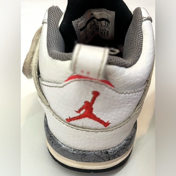 Air Jordan White Red Gray Baby Toddler Sneaker Shoes Size 7C - Picture 9 of 16